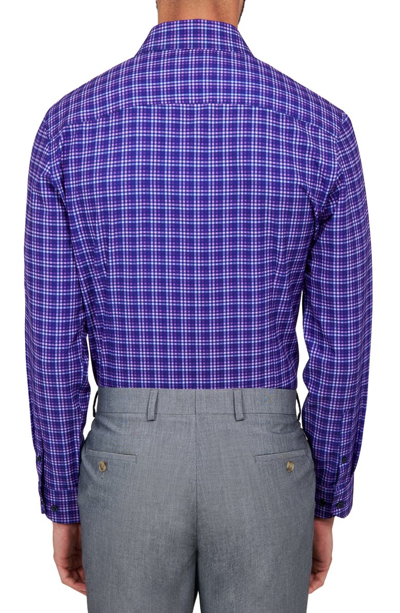 W.R.K Shadow Check Stretch Performance Dress Shirt, Alternate, color, Purple