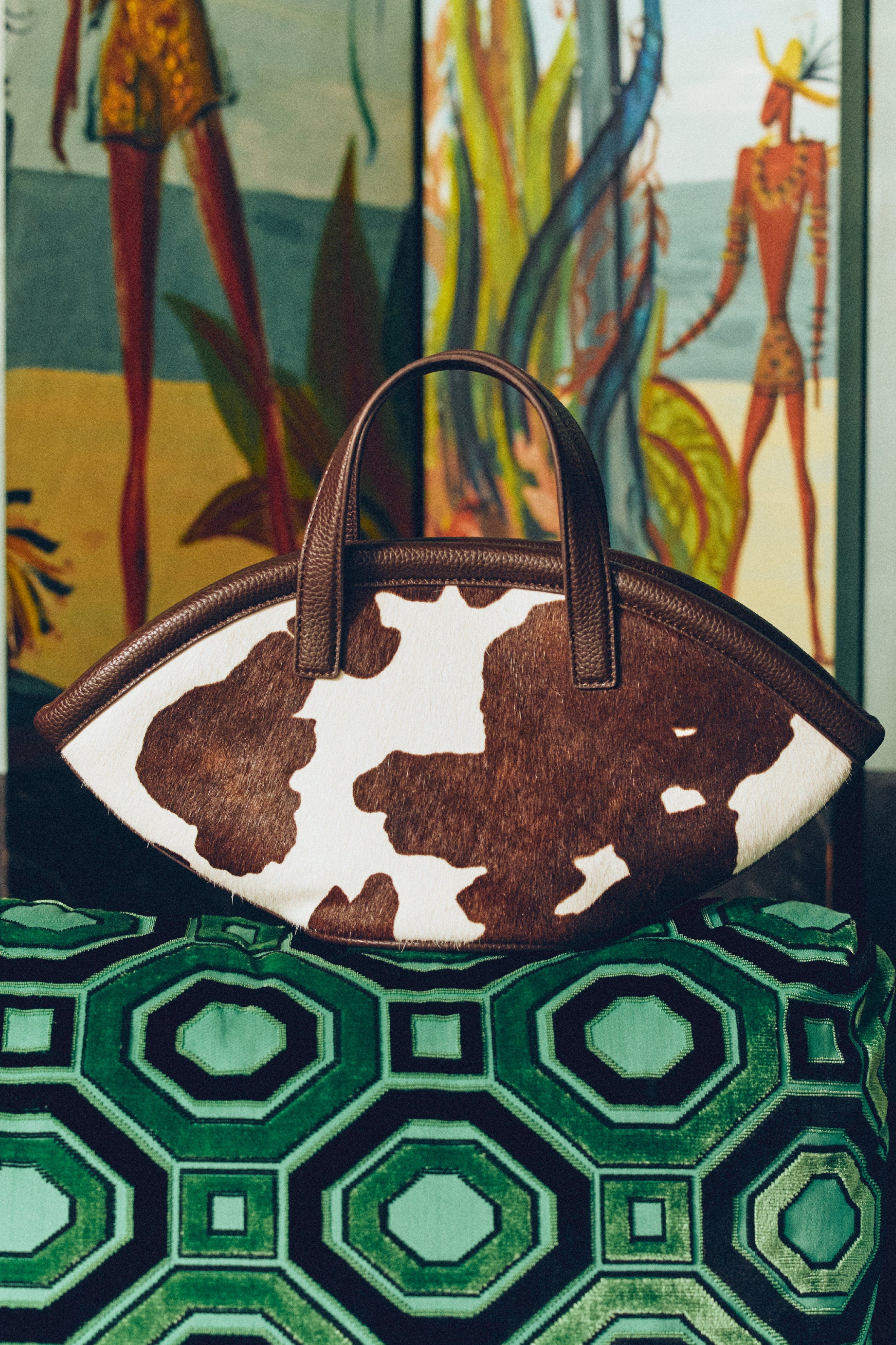 SIMONMILLER Haircalf Mini Mercado Tote, Alternate, color, Cow Print