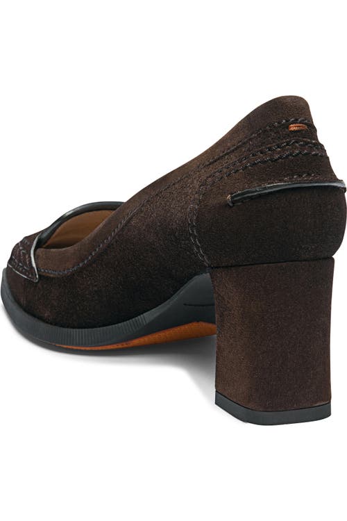 Santoni Suede Mid-heel Pump In Brown
