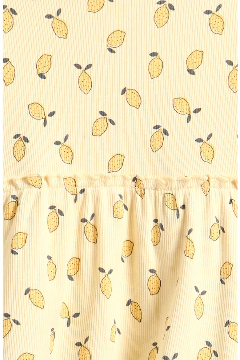 Lemon Print Peplum Top & Leggings Set, Alternate, color, YELLOW