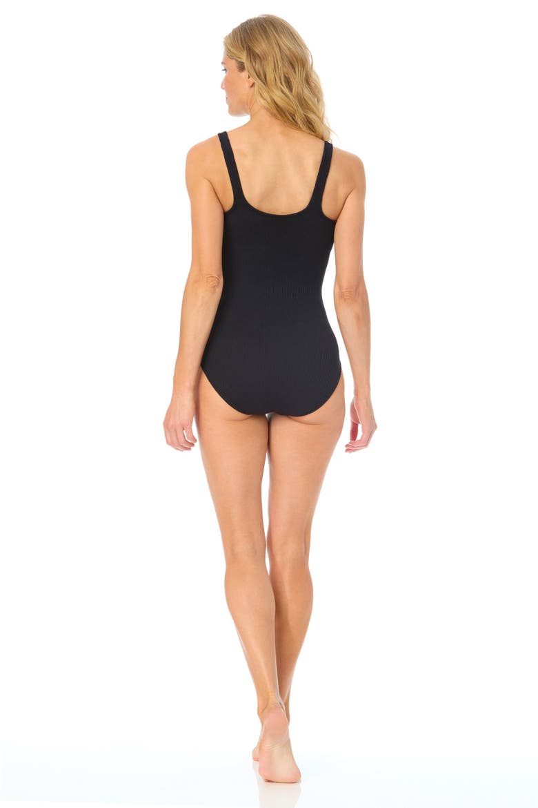 Women's One Size Fits Most One Piece Swimsuit, Alternate, color, Black