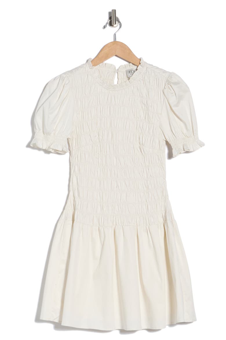 Puff Sleeve Drop Waist Dress, Alternate, color, IVORY