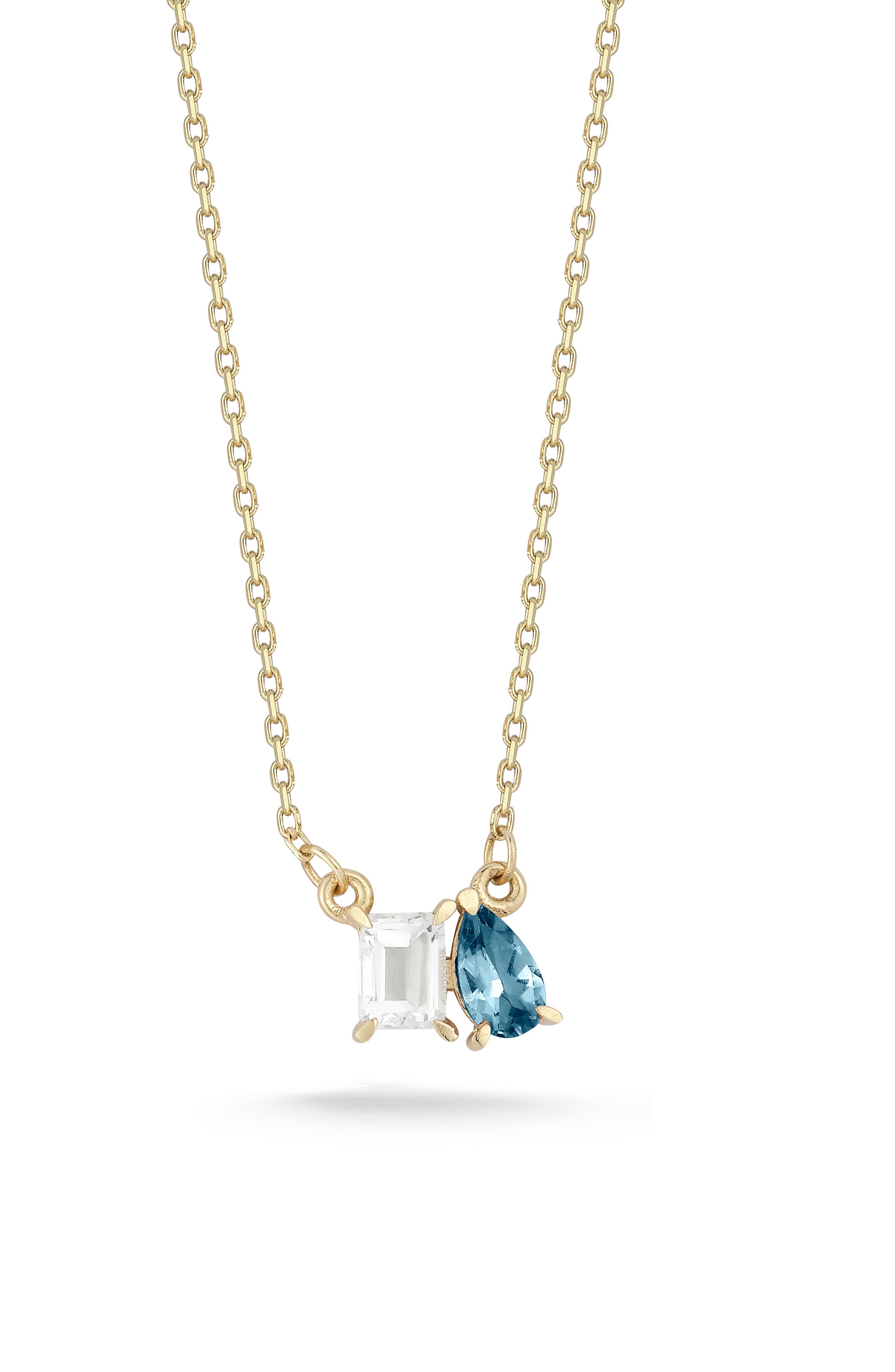 Ember Fine Jewelry 14K Gold White Topaz & Rhodolite Pendant Necklace ...
