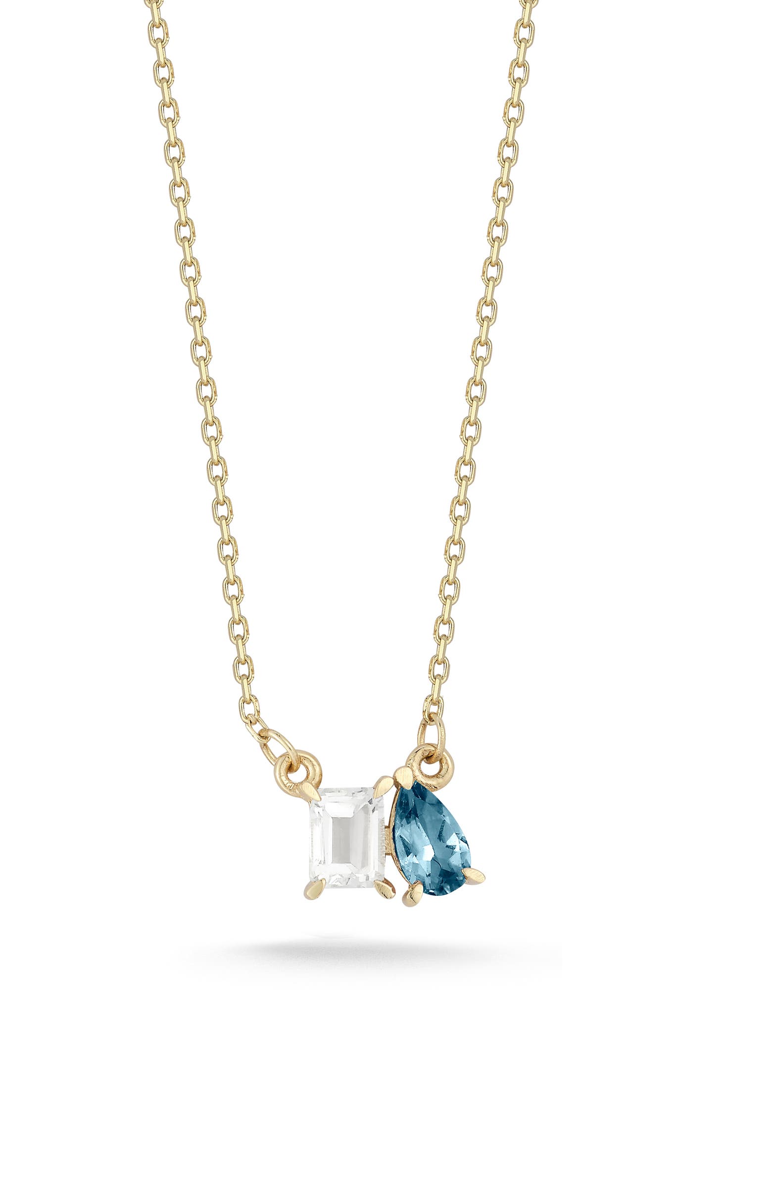 Ember Fine Jewelry 14K Gold White Topaz & Rhodolite Pendant Necklace ...