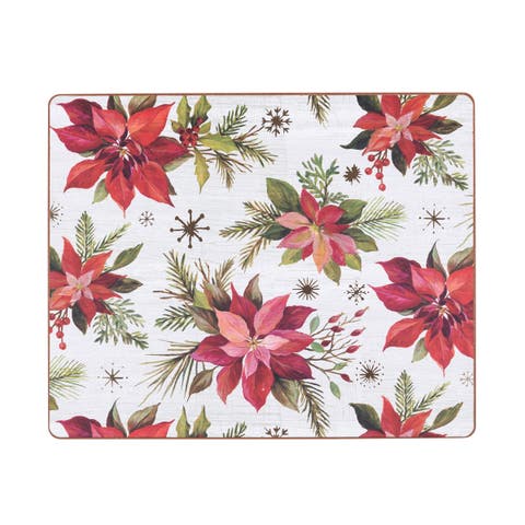 Poinsettia Christmas Hardboard Pmat