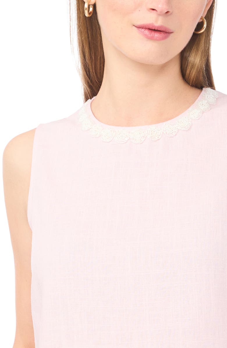 Vince Camuto Rosette Neckline Sleeveless Top, Alternate, color, Pink Lilac