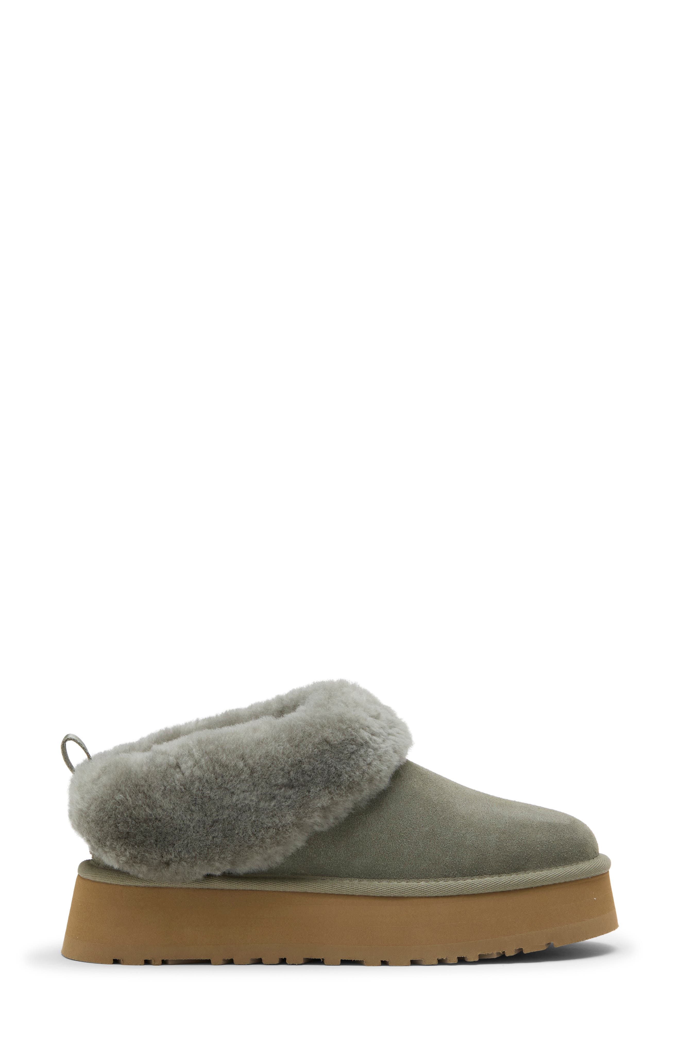 Tazzelle Genuine Shearling Collar Slipper, Alternate, color, MOSS GREEN
