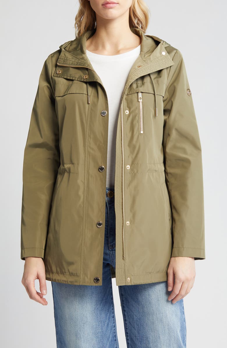 Michael Kors Hooded Jacket, Alternate, color, Olive