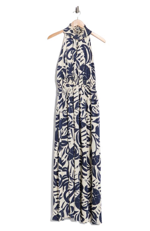 Abstract Maxi Halter Dress