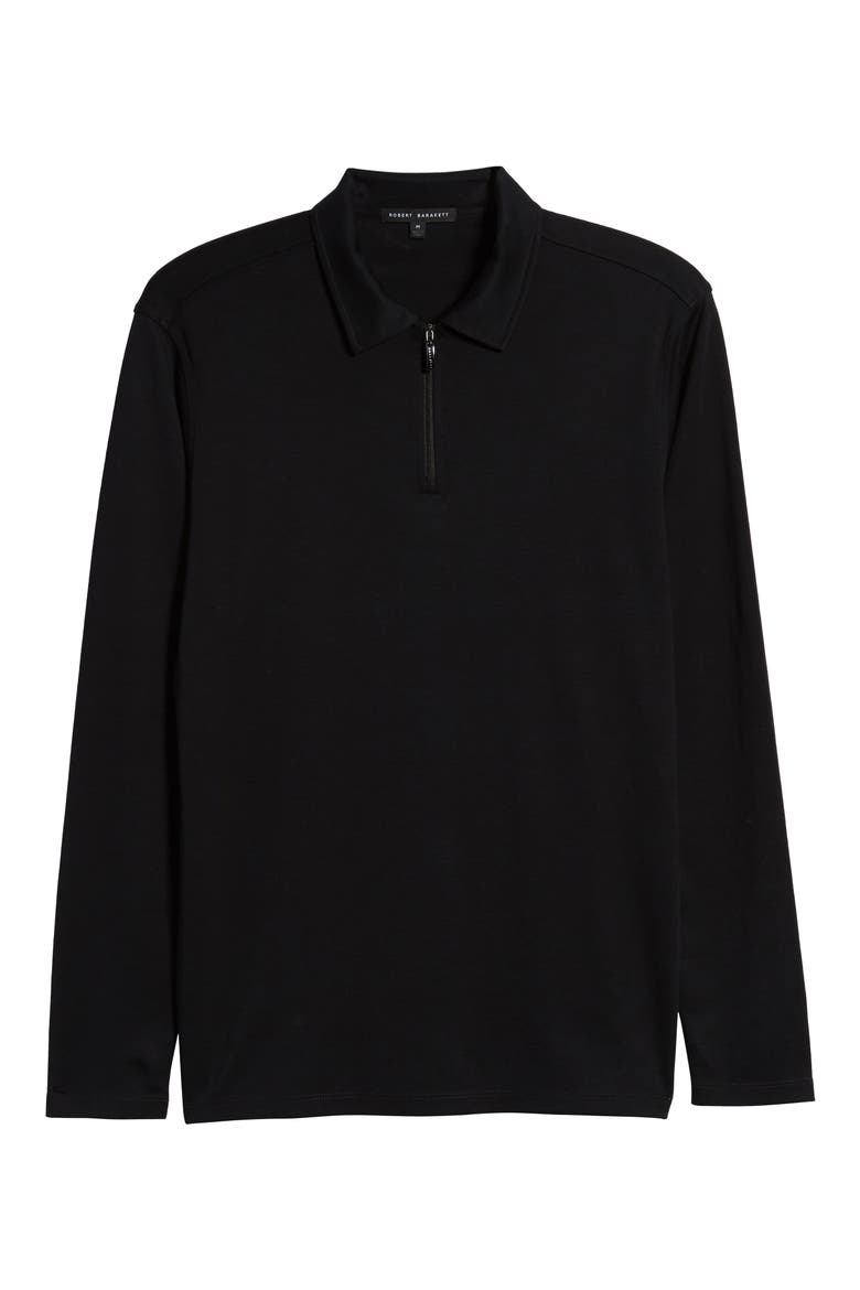 Georgia Long Sleeve Zip Polo, Alternate, color, BLACK