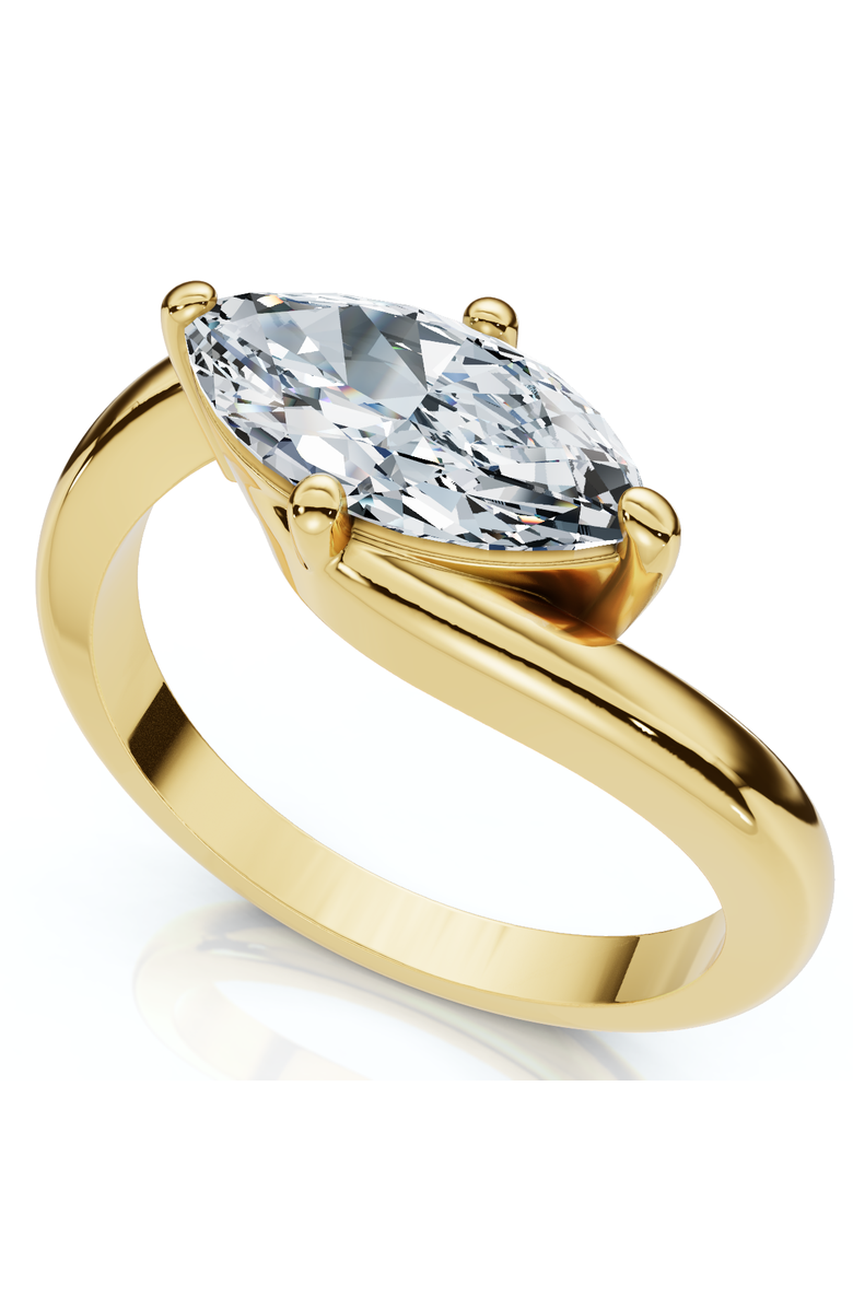 Bliss Diamond 1Ct Marquise Diamond Solitaire Curve East To West Ring Gold Lab Grown Gold, Main, color, 14K Yellow Gold