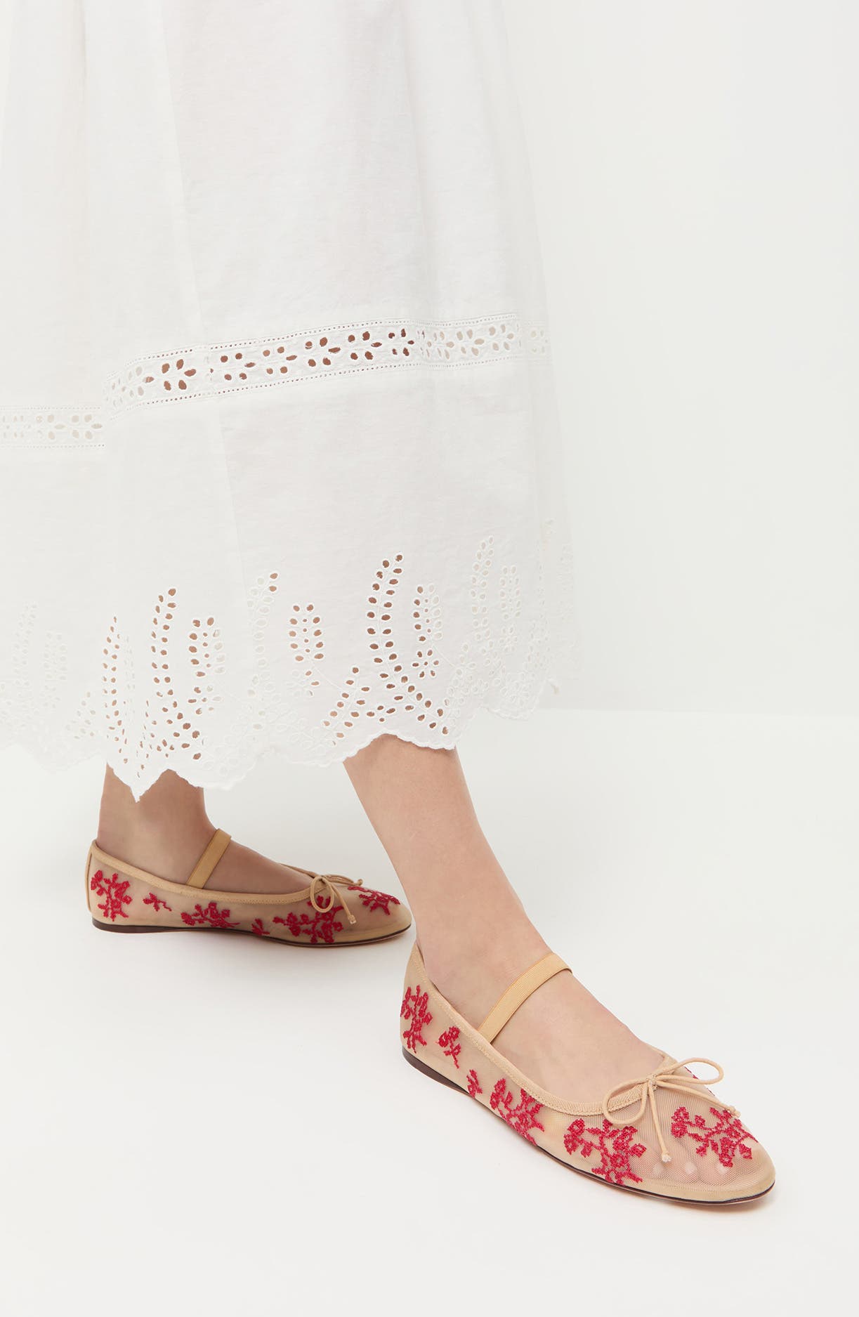 Loeffler Randall Leonie Mary Jane Flat, Alternate, color, Caramel/ Red