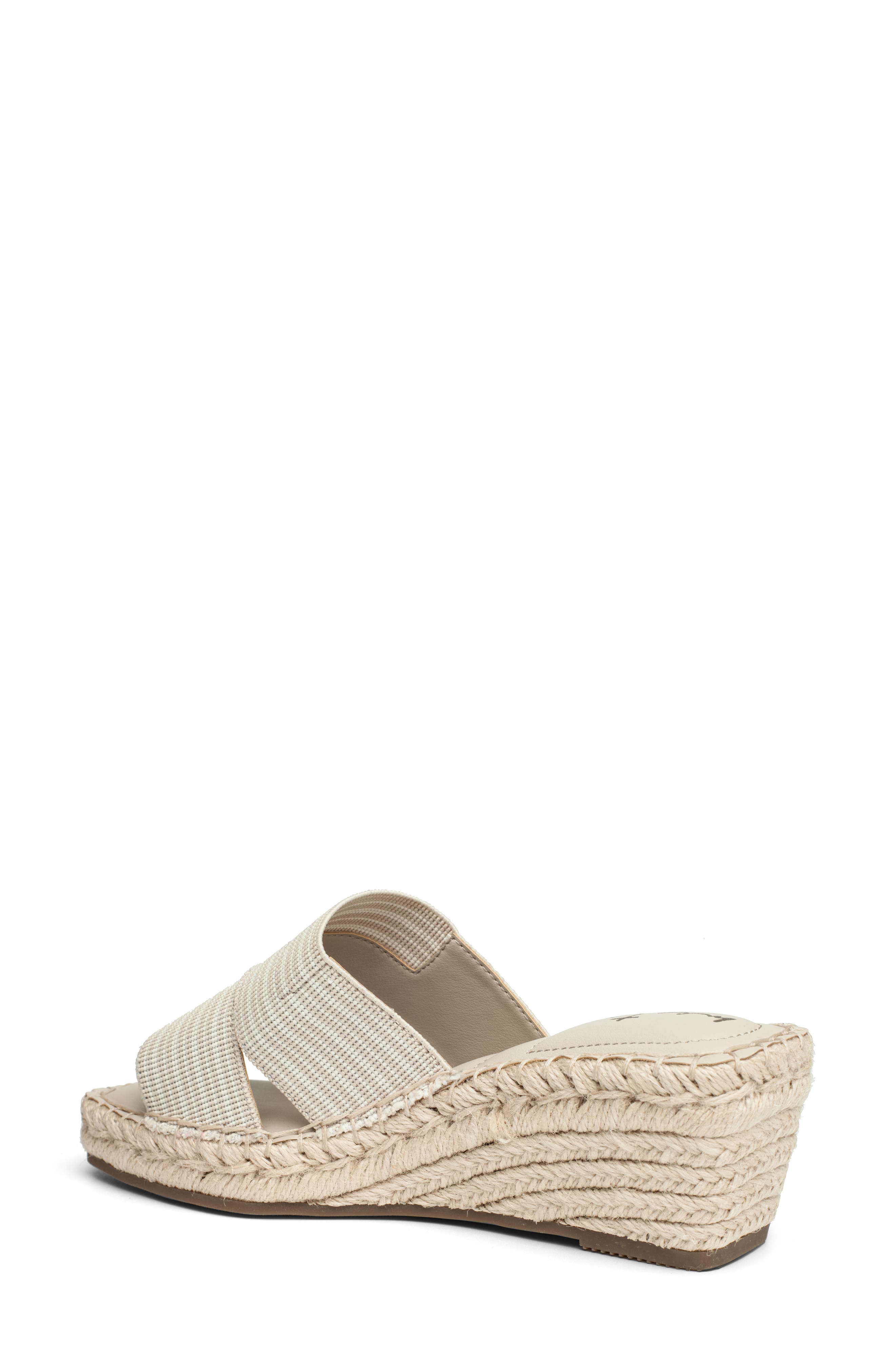 Caymen Espadrille Platform Wedge Slide Sandal, Alternate, color, NATURAL/ IVORY STRIPE FABRIC