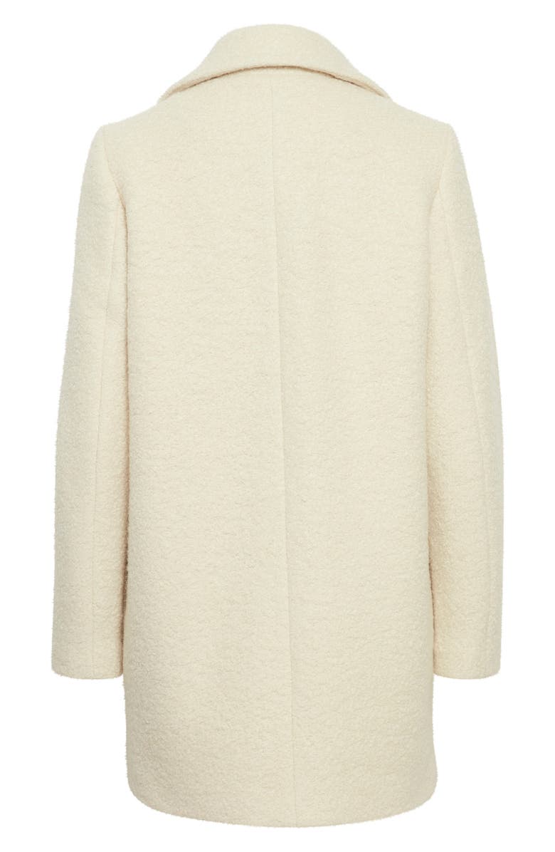 ICHI Bouclé Wool Blend Coat, Alternate, color, Almond Milk