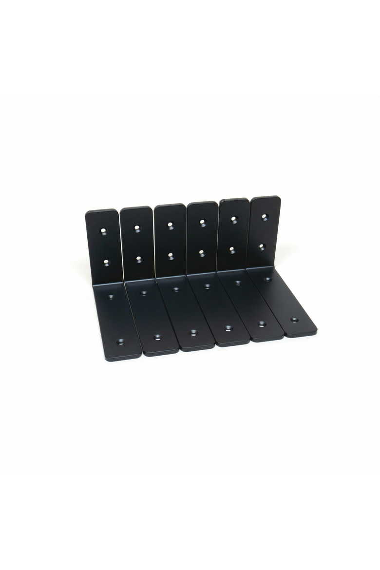 Kingsley 4" DIY Home Wall Shelf Brackets | 6-Pack, Alternate, color, Black