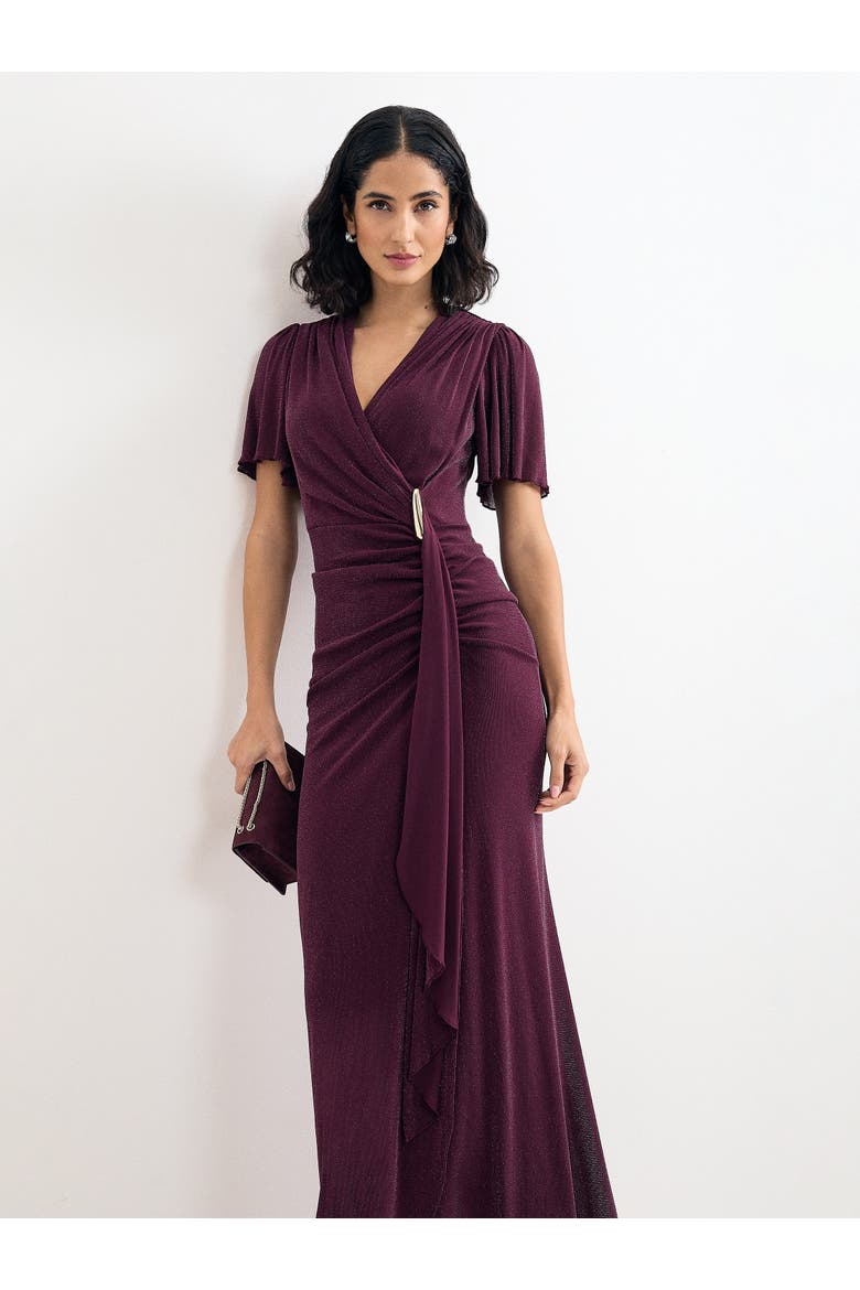 Alexis Maxi Dress, Alternate, color, Burgundy