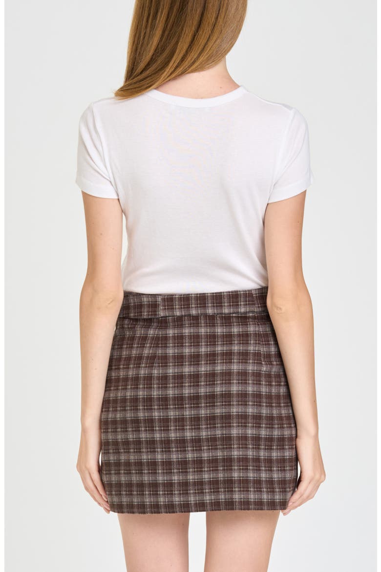 Presley Plaid Miniskirt, Alternate, color, ESPRESSO PLAID