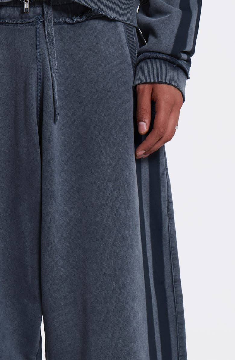 JADED LONDON Oversize Sporty Stripe Denim Wash Cotton Sweatpants, Alternate, color, Blue