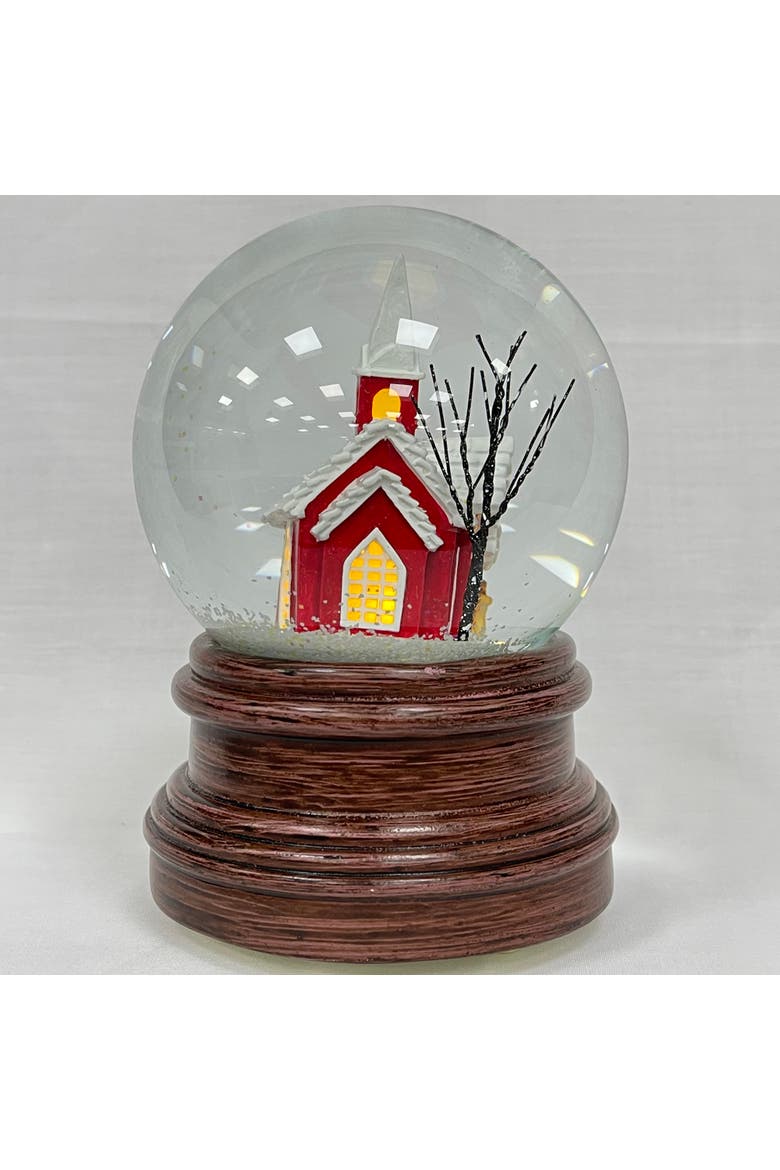 Sanctuary Church Decorative Snow Globe with Wind Up Music box, Alternate, color, Multicolored