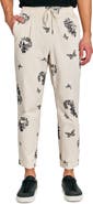 CONSTRUCT Slim Fit Skull Pleated Drawstring Pants
