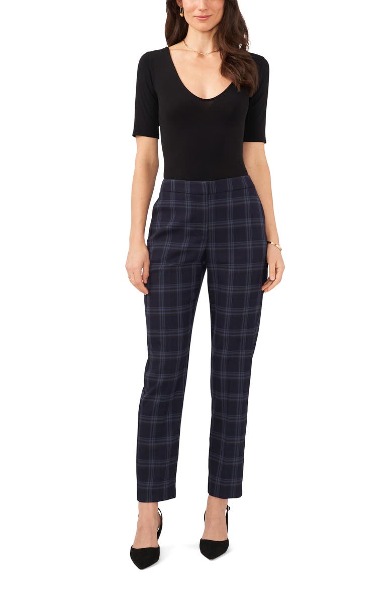Plaid Straight Leg Pants, Alternate, color, DUSK