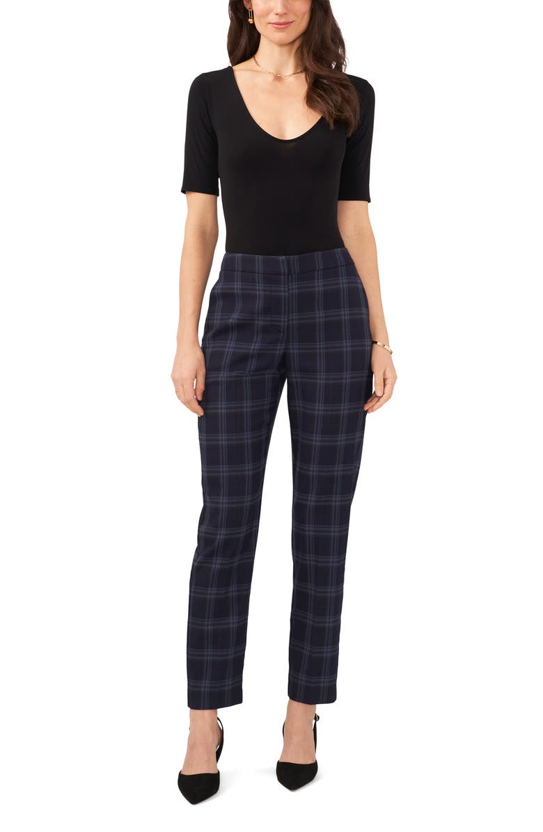 Vince Camuto Plaid Straight Leg Pants, Alternate, color,
