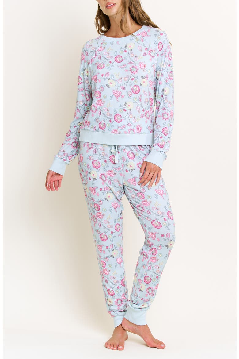 Star Seeker Brushed Jersey Pajamas, Main, color, DRIFT VINE POPPY
