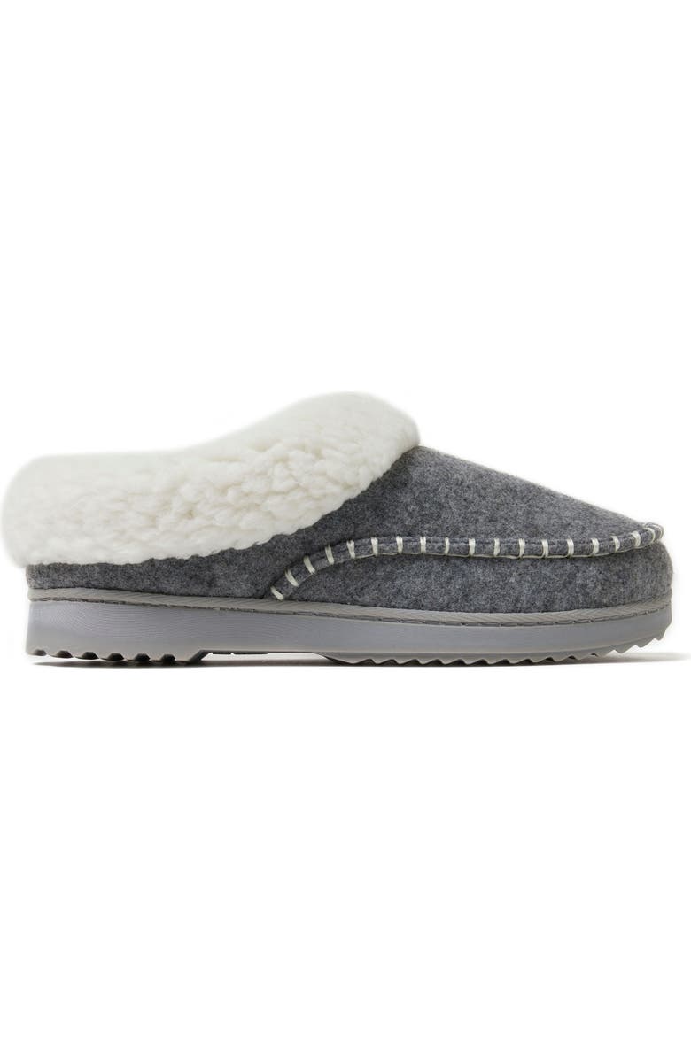 DEARFOAMS Nyla Felted Plaid Moccasin Toe Clog Slipper, Alternate, color, Light Heather Grey