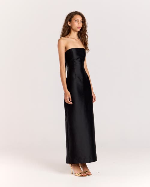 Romy Twill Column Dress In Black