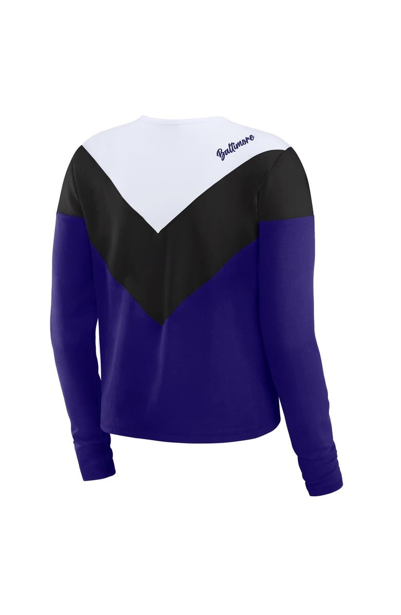 WEAR by Erin Andrews Women's WEAR by Erin Andrews Purple/Black Baltimore Ravens Chevron Tri-Blend Long Sleeve T-Shirt, Alternate, color, 