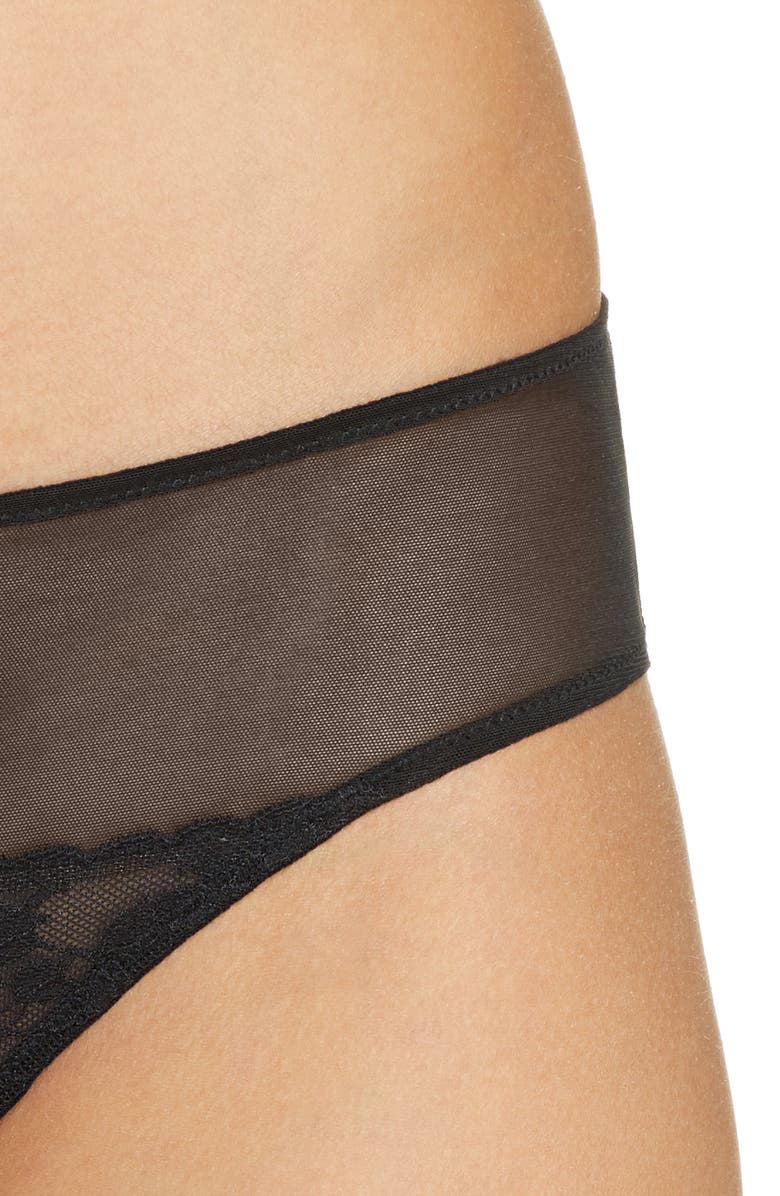 Natori Cherry Blossom Lace Briefs, Alternate, color, Black