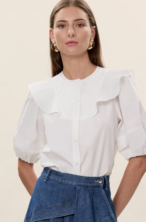 Rebecca Taylor Aisley Poplin Top In White