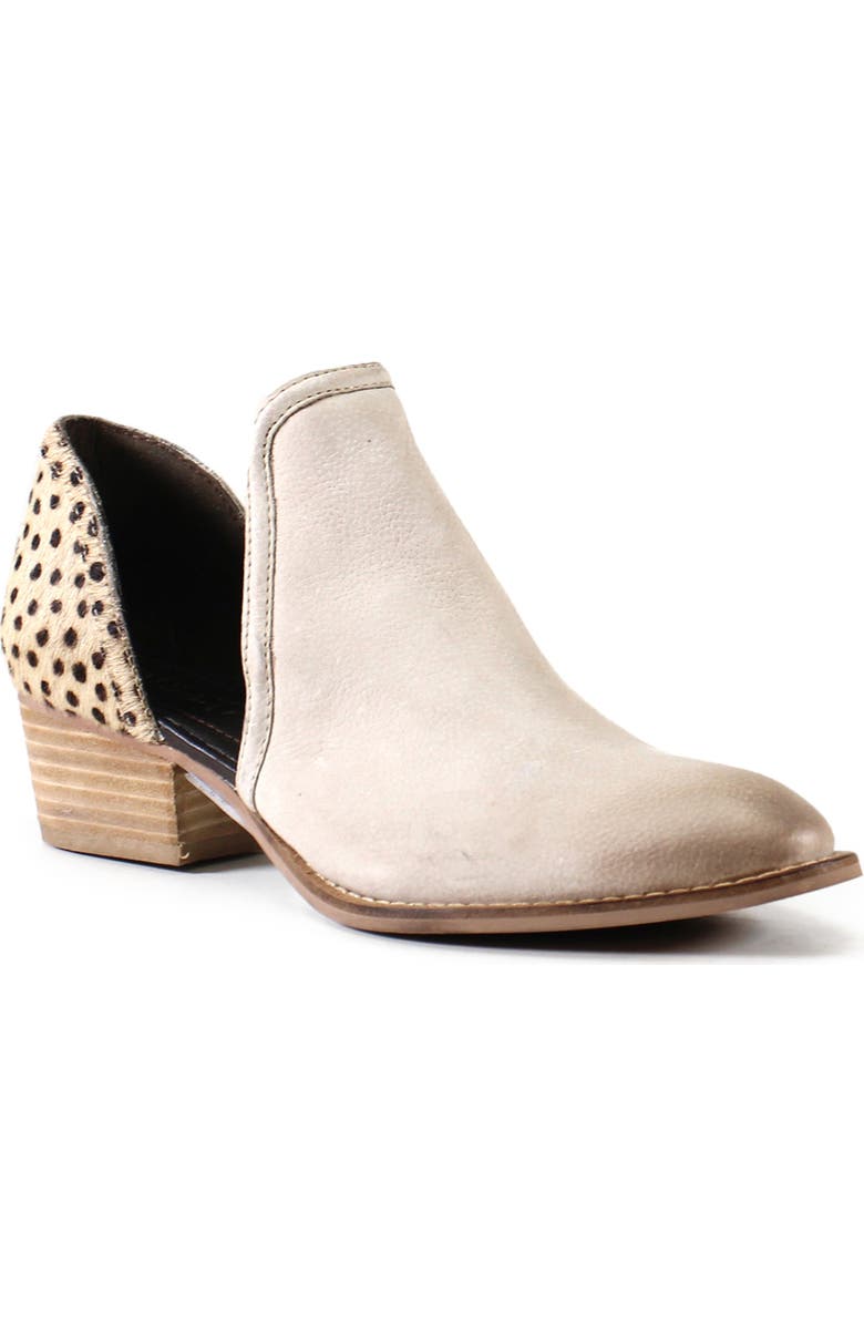 Diba True Shy Town Bootie, Main, color, Stone/ Spot / Calf Hair