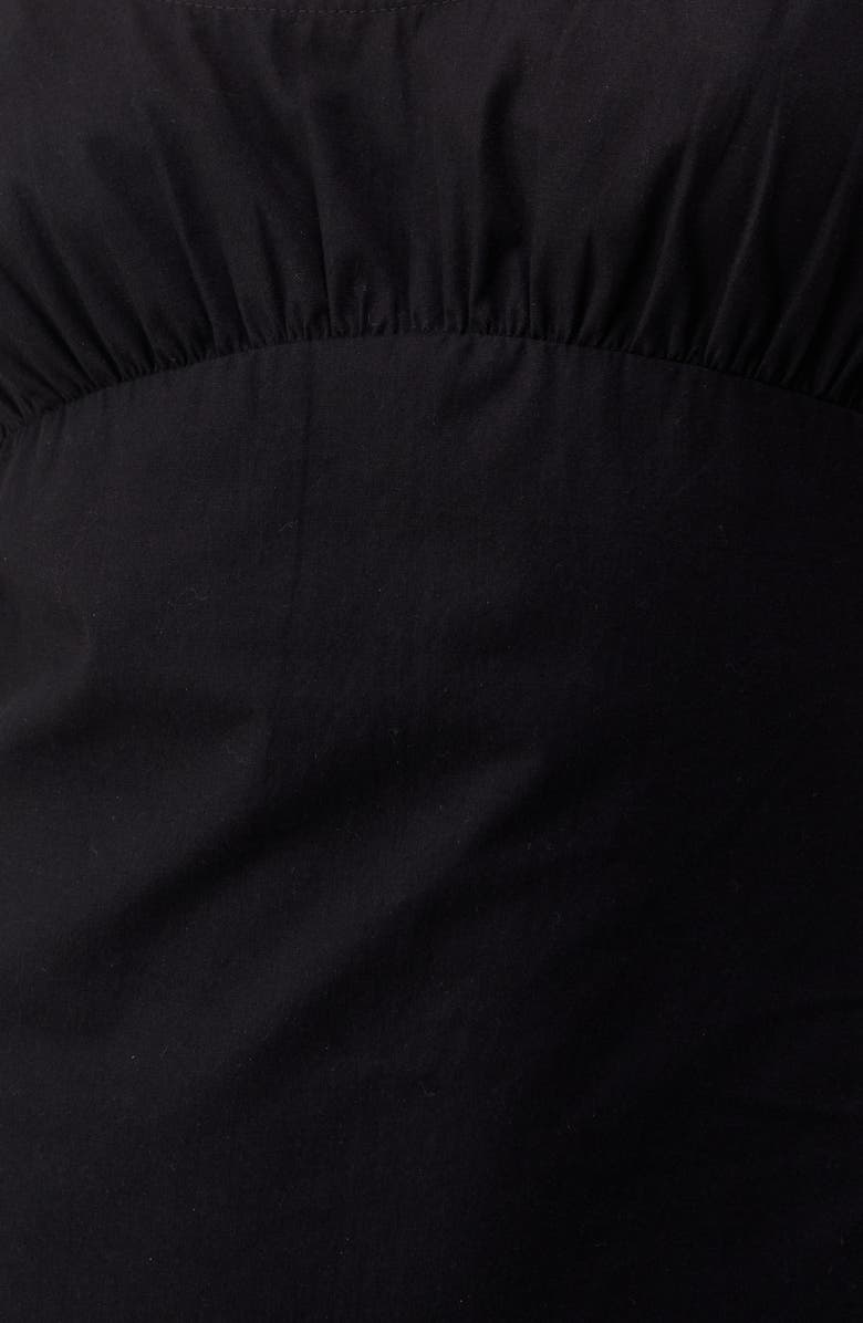 NASTY GAL Ruffle Hem Open Back Cotton Minidress, Alternate, color, Black