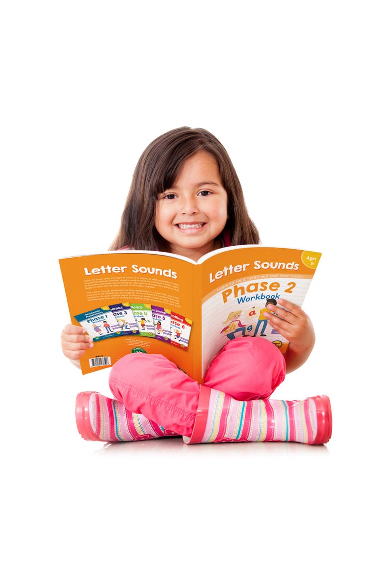 Phase 2 Letter Sounds Educational Learning Workbook, Alternate, color, Multicolored
