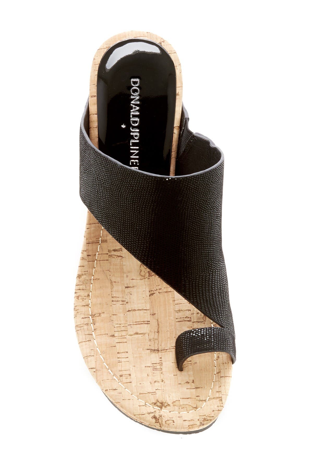 Donald Pliner Gyer Leather Wedge Sandal, Alternate, color, Black/Black