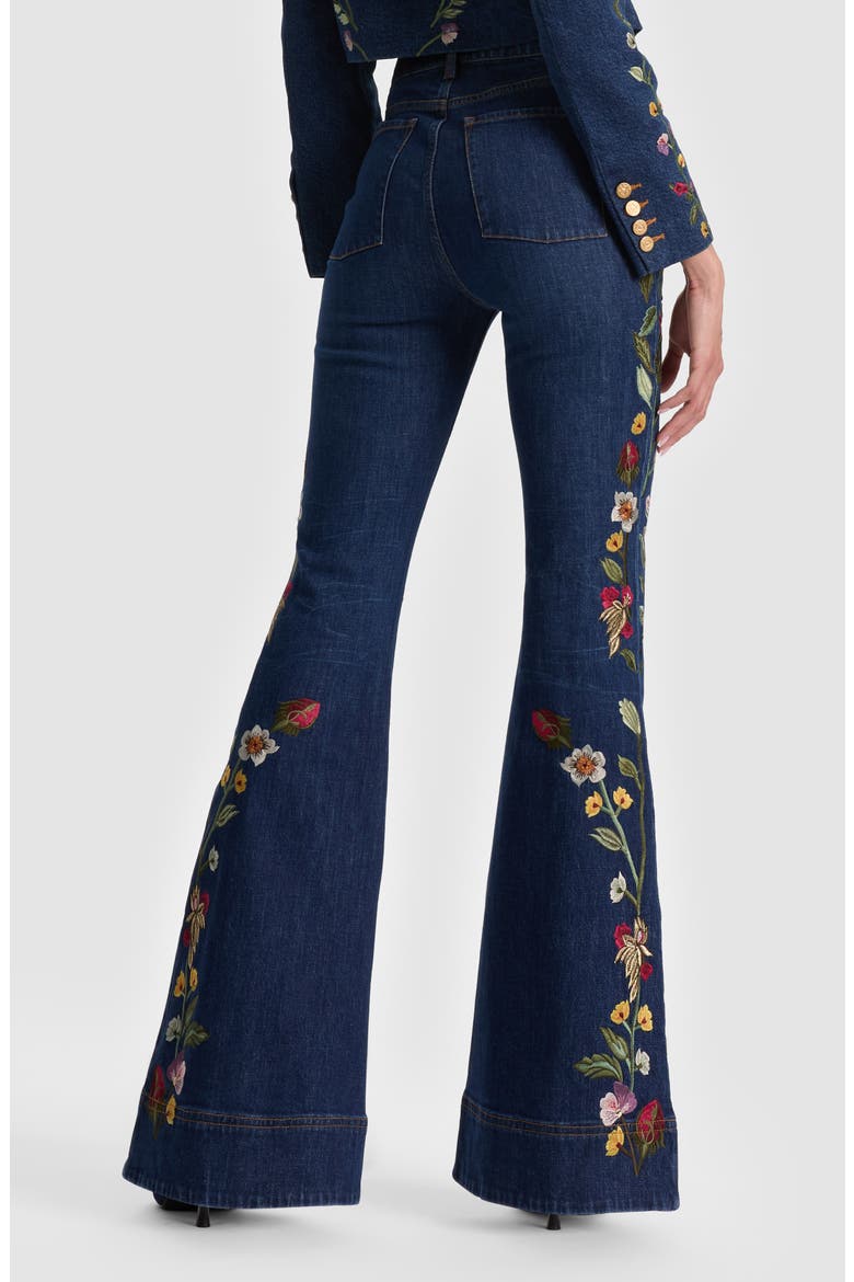 Beautiful Floral Embroidered Flare Jeans, Alternate, color, CATHERINE DARK MULTI