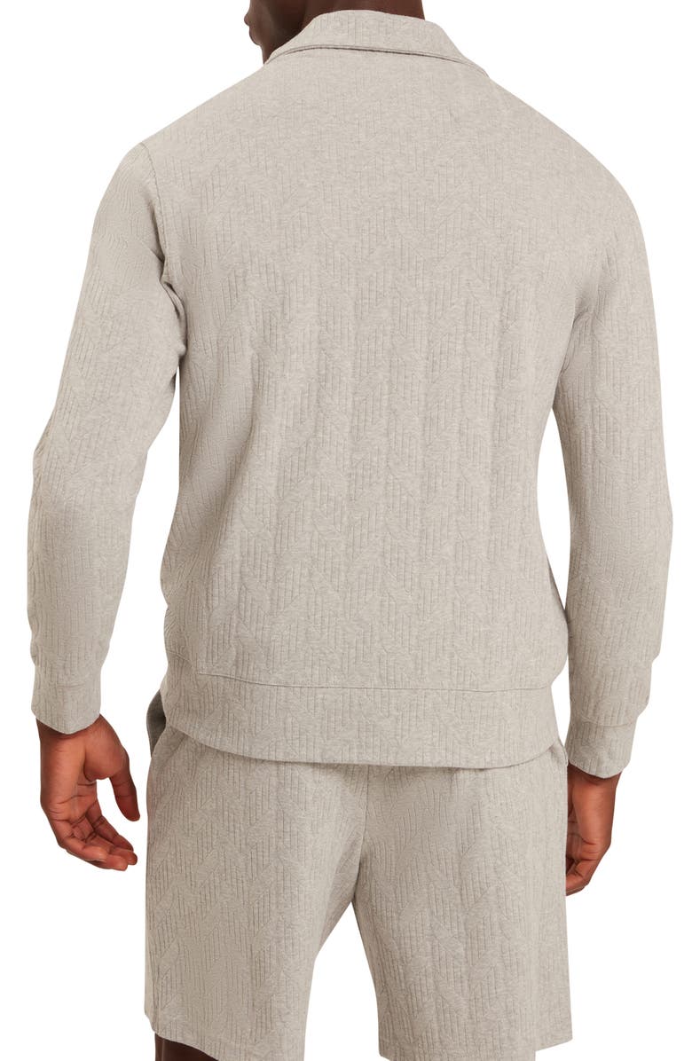 Ted Baker Dougles Texture Quarter Zip Sweatshirt, Alternate, color, Light Grey