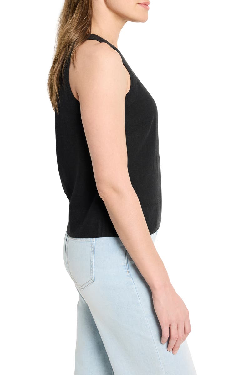 NIC+ZOE Rumba Linen Blend Tank, Alternate, color, Black Onyx
