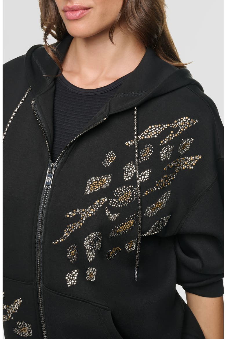 Heatset Animal Chain Link Zip Hoodie, Alternate, color, BLACK