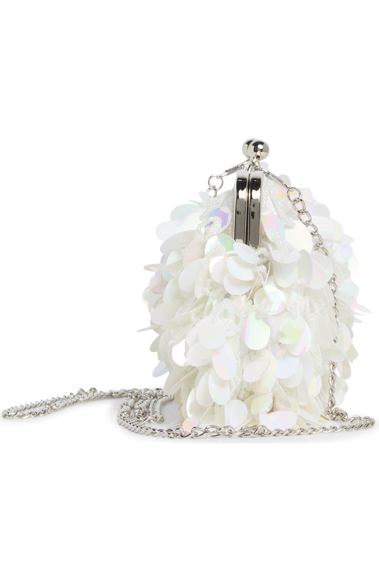 ALESSIA BIANCHI Sequin Frame Clutch, Alternate, color, White Multi