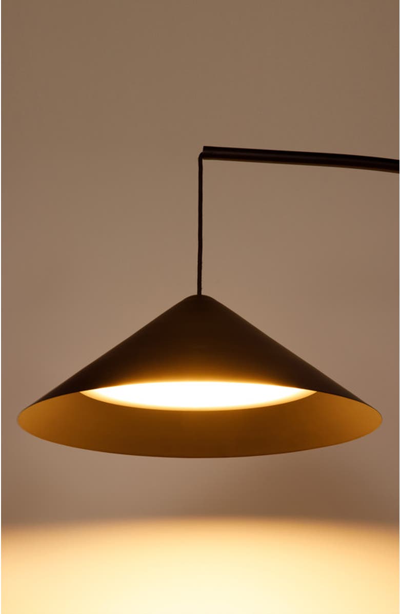 Brightech Devin 66" Modern LED Arc Floor Lamp with Hanging Black Metal Shade, Alternate, color,