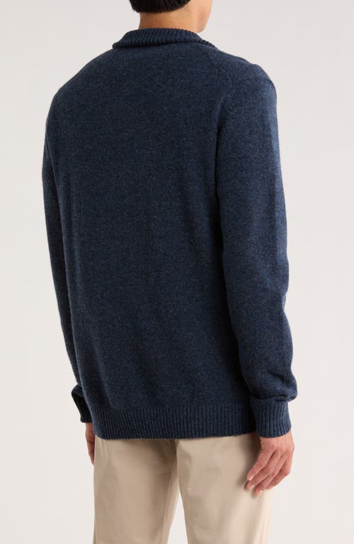 Rodd & Gunn Gammons Wool Quarter Zip Sweater In Blue