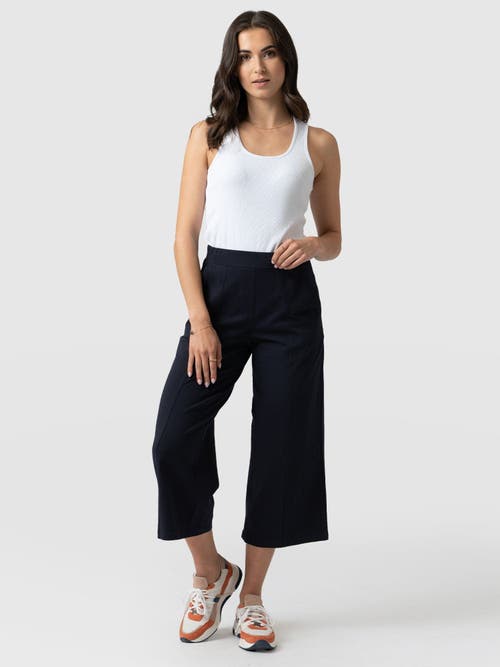 Saint + Sofia Cara Wide Leg Culotte In Blue