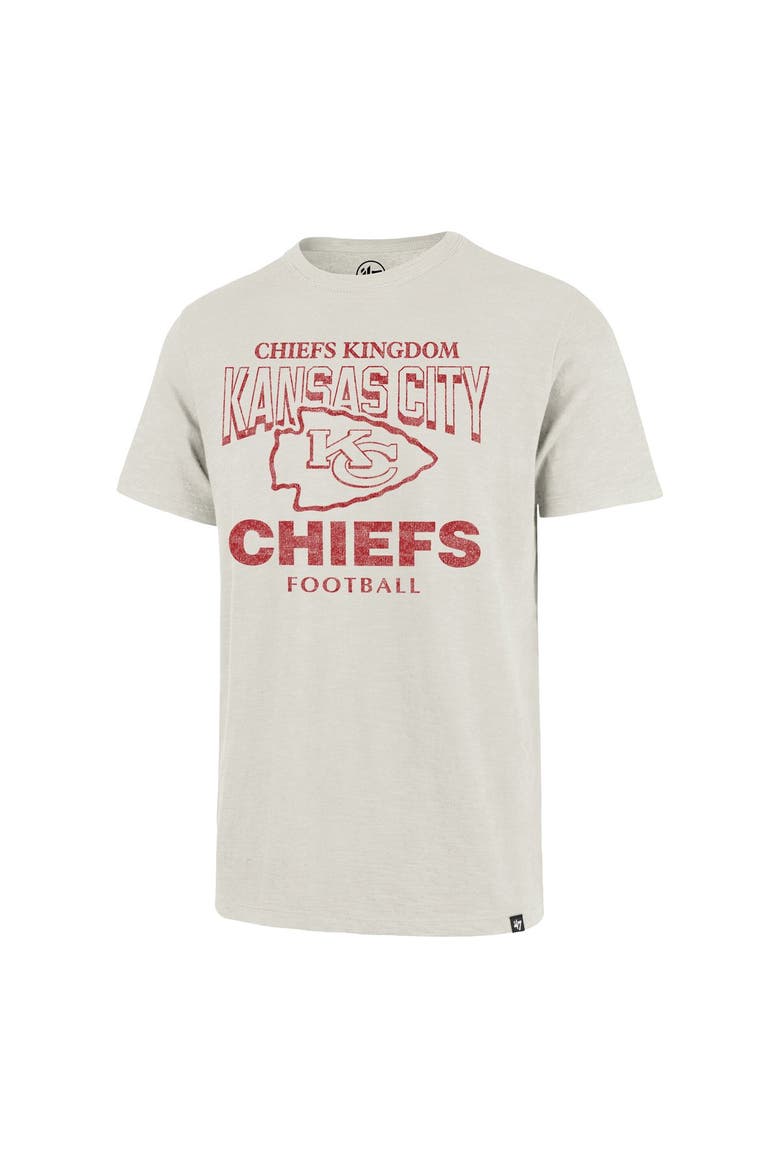 Men's '47  Natural Kansas City Chiefs Head On Scrum Slub T-Shirt, Alternate, color, Natural