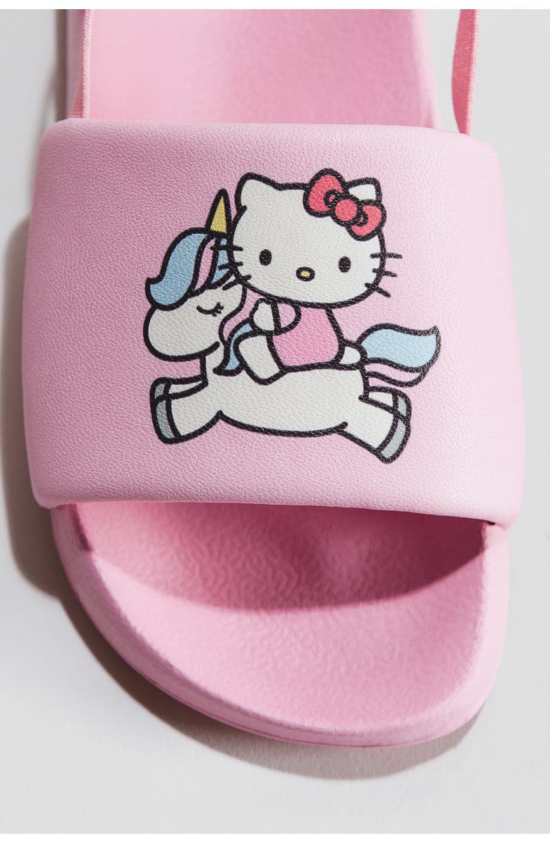 H&M Pool slide shoes, Alternate, color, Light Pink/Hello Kitty