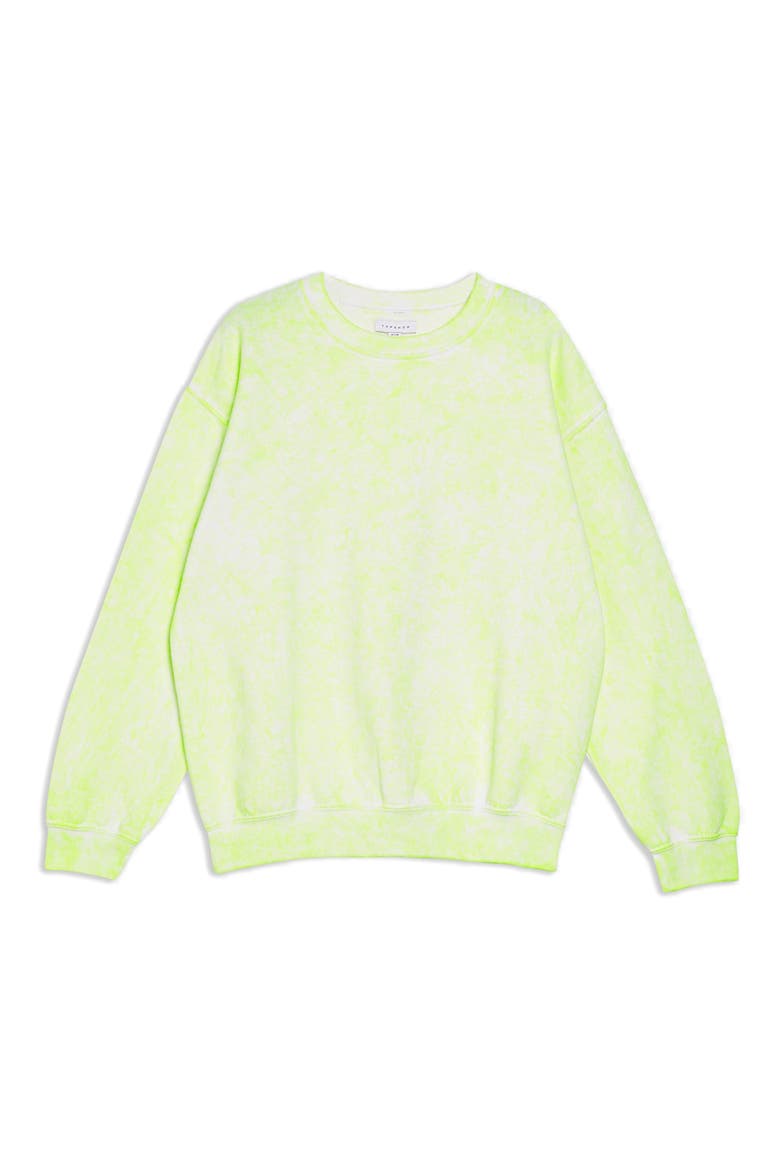Fluorescent Washed Sweatshirt, Alternate, color, YELLOW