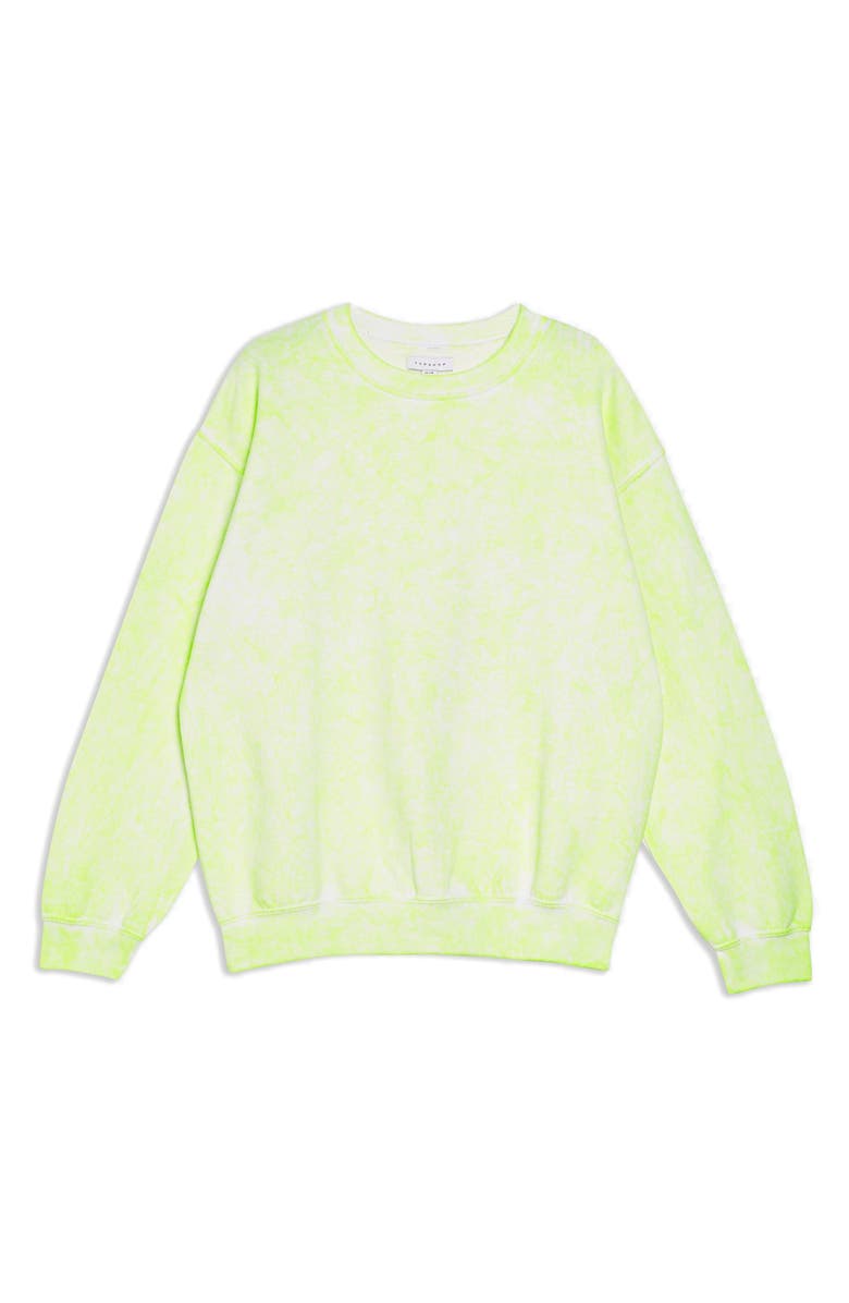Topshop Fluorescent Washed Sweatshirt, Alternate, color,