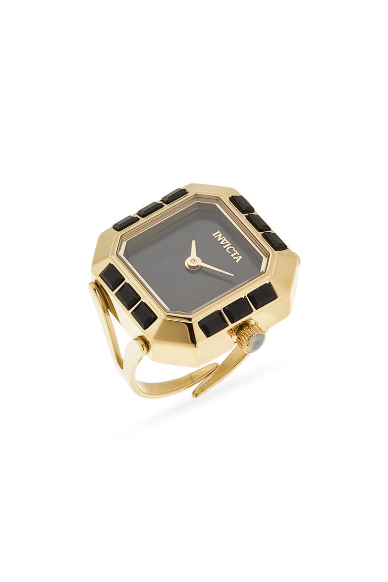 Mini Lady Ring Watch, 21.5mm, Main, color, BLACK