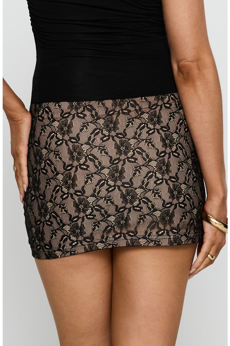 Romani Lace Miniskirt, Alternate, color, BLACK